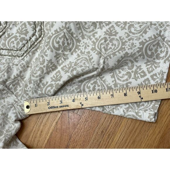 Miss Me Women's 28 White Short Cotton Bermuda Paisley Stretch Streetwear Casual - Picture 11 of 11